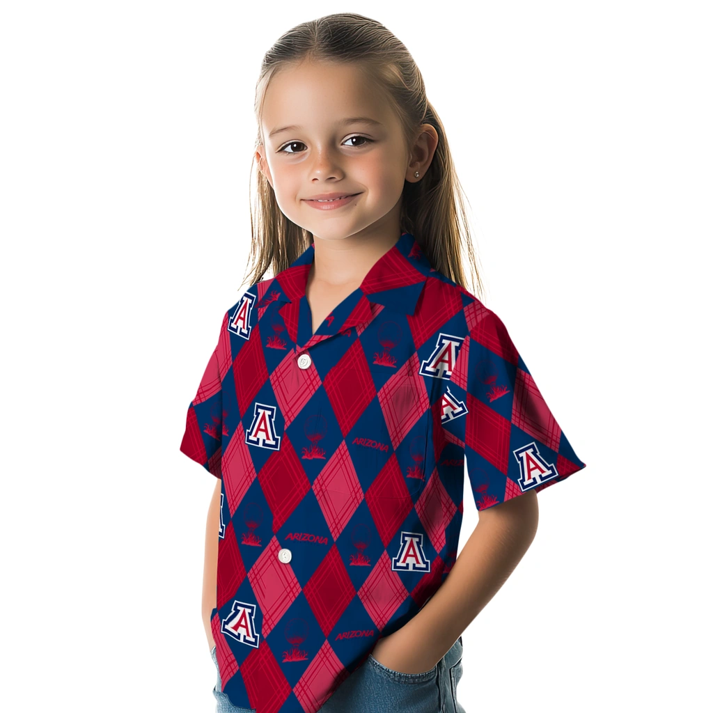 Arizona Wildcats Hawaiian Shirt - Golfing Plaid arizona wildcats balloon plaid red hawaiian shirts premium grade