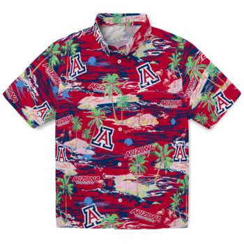 arizona wildcats flamingo retreat red hawaiian shirts best selling