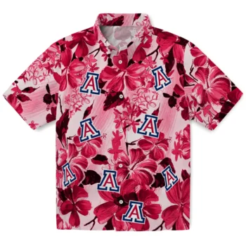 arizona wildcats hibiscus arrangement red hawaiian shirts best selling