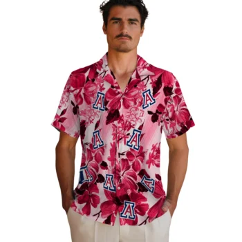 arizona wildcats hibiscus arrangement red hawaiian shirts fashion forward