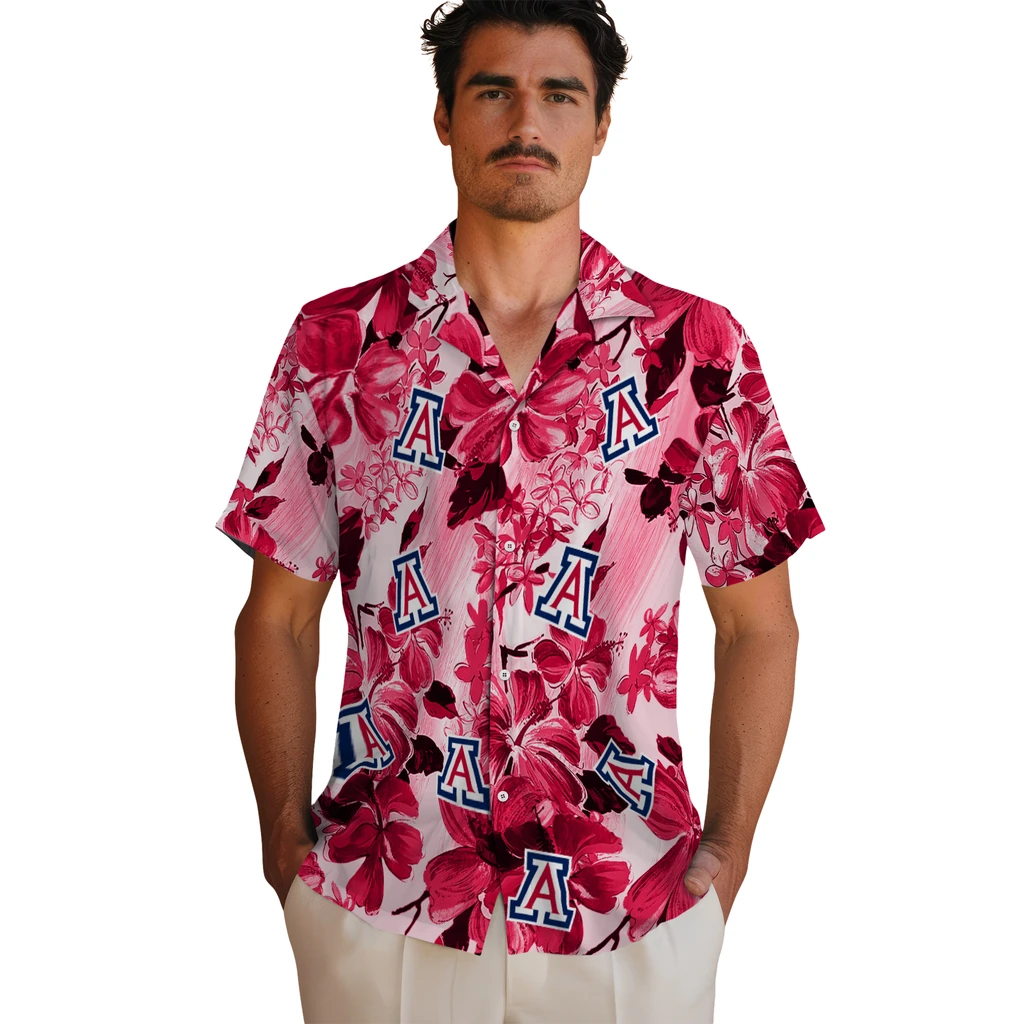 Arizona Wildcats Hawaiian Shirt - Hibiscus Arrangement arizona wildcats hibiscus arrangement red hawaiian shirts fashion forward