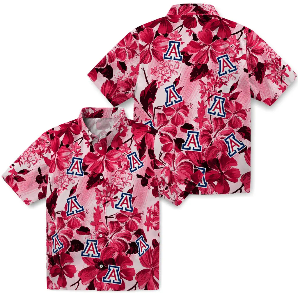 Arizona Wildcats Hawaiian Shirt - Hibiscus Arrangement arizona wildcats hibiscus arrangement red hawaiian shirts high quality