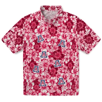 arizona wildcats hibiscus blooms red hawaiian shirts best selling