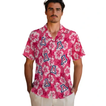 arizona wildcats hibiscus cluster red hawaiian shirts fashion forward