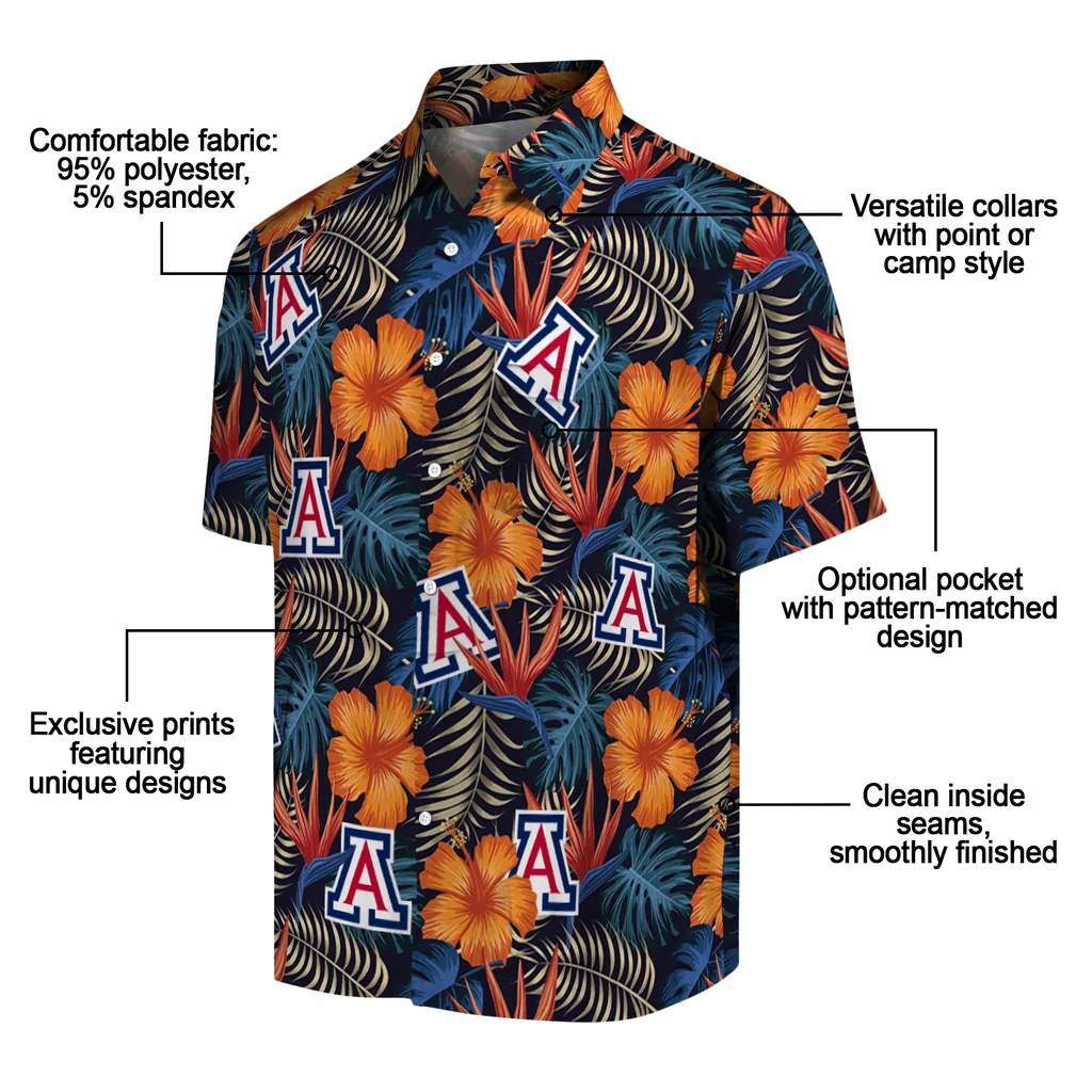 Arizona Wildcats Hawaiian Shirt - Hibiscus Foliage arizona wildcats hibiscus foliage hawaiian shirts new arrival
