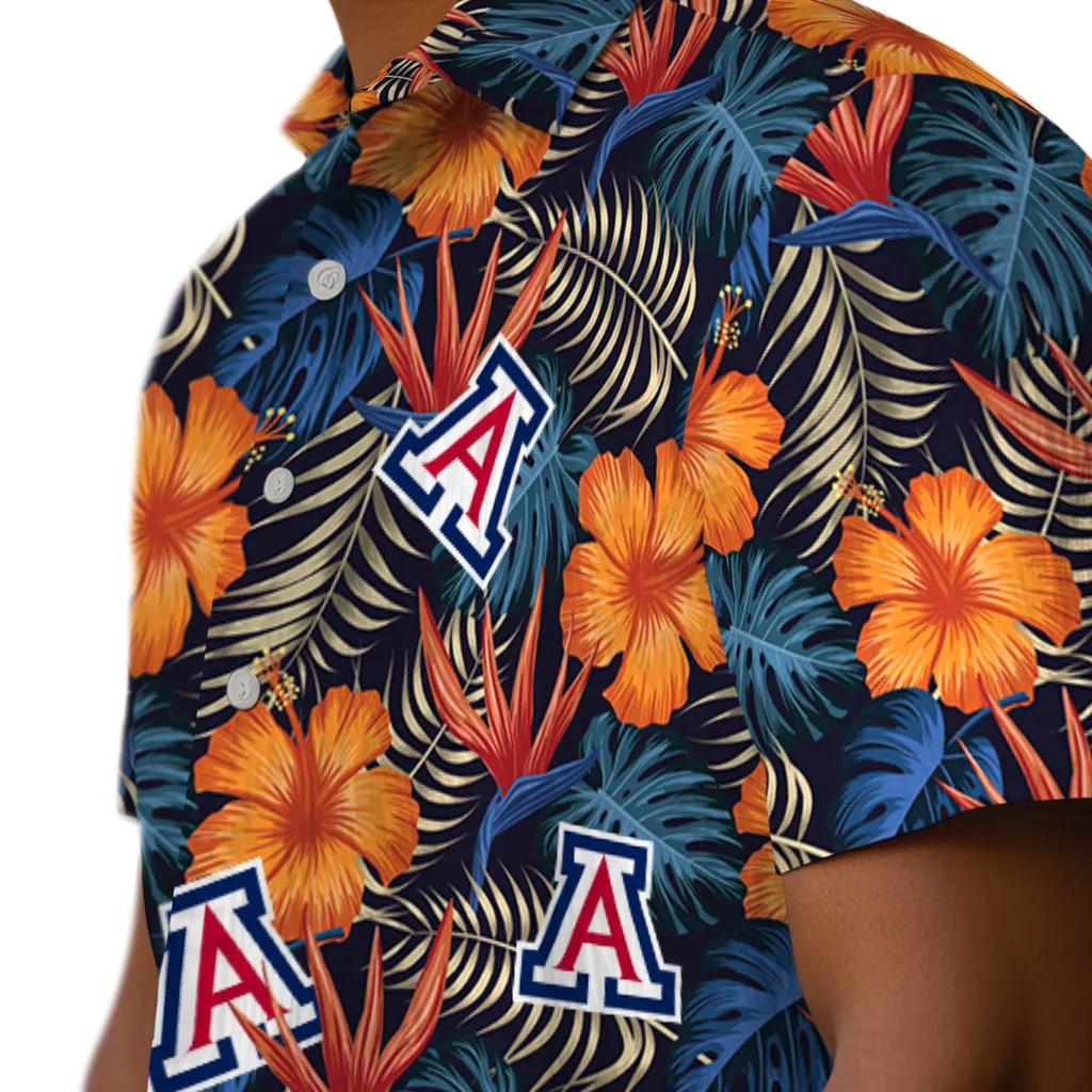 Arizona Wildcats Hawaiian Shirt - Hibiscus Foliage arizona wildcats hibiscus foliage hawaiian shirts trendy