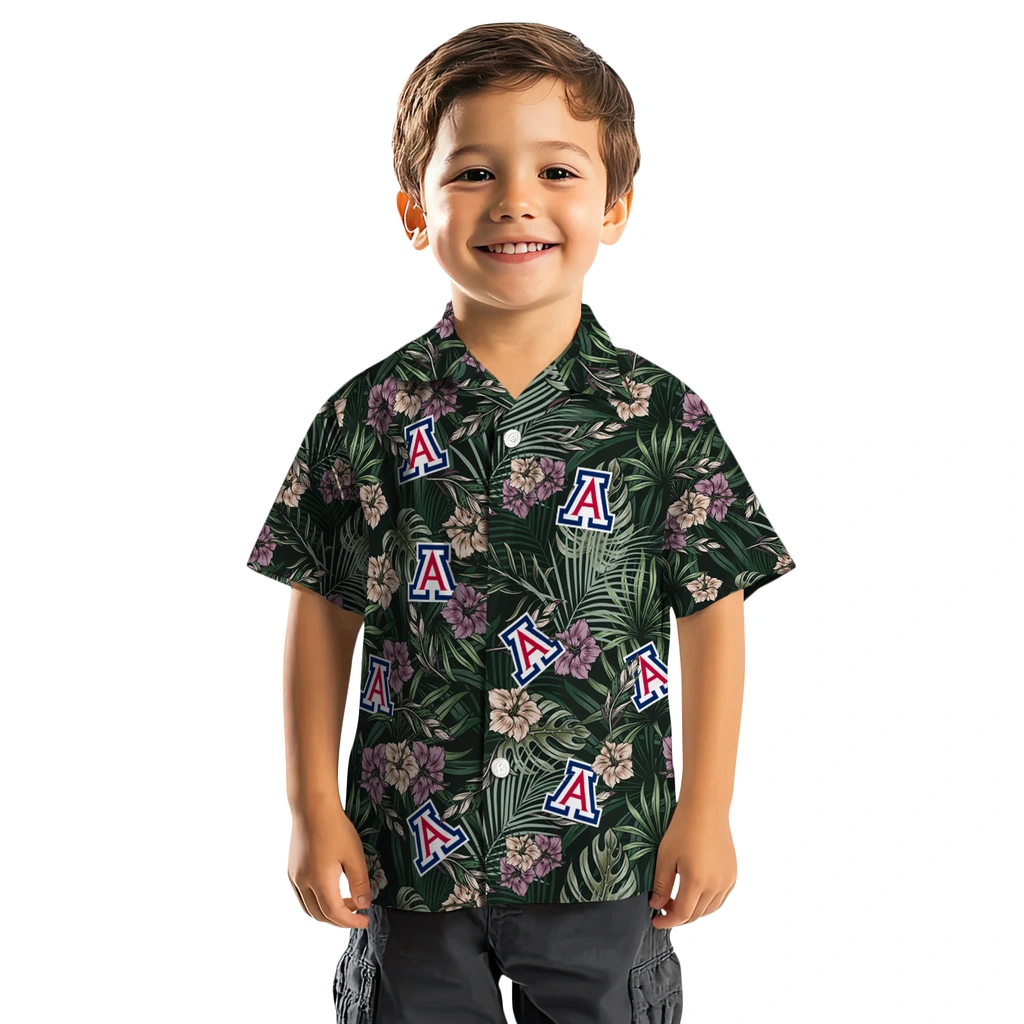 Arizona Wildcats Hawaiian Shirt - Hibiscus Leaves Pattern arizona wildcats hibiscus leaves pattern green hawaiian shirts top rated