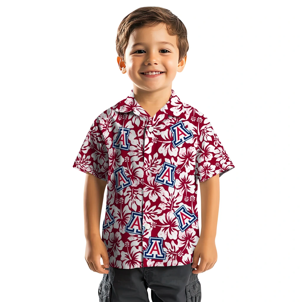 Arizona Wildcats Hawaiian Shirt - Hibiscus Motif arizona wildcats hibiscus motif red white hawaiian shirts top rated