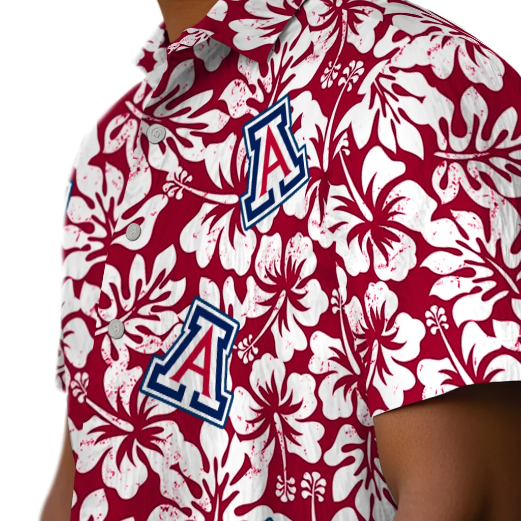 Arizona Wildcats Hawaiian Shirt - Hibiscus Motif arizona wildcats hibiscus motif red white hawaiian shirts trendy