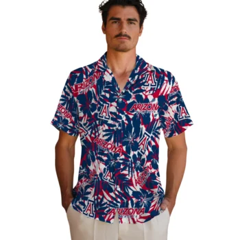 arizona wildcats hibiscus overlay hawaiian shirts fashion forward