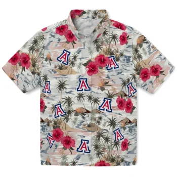 arizona wildcats hibiscus seaside white hawaiian shirts best selling