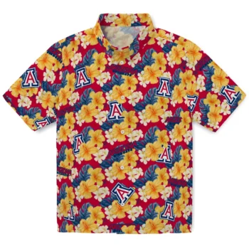 arizona wildcats hibiscus tropics red yellow hawaiian shirts best selling