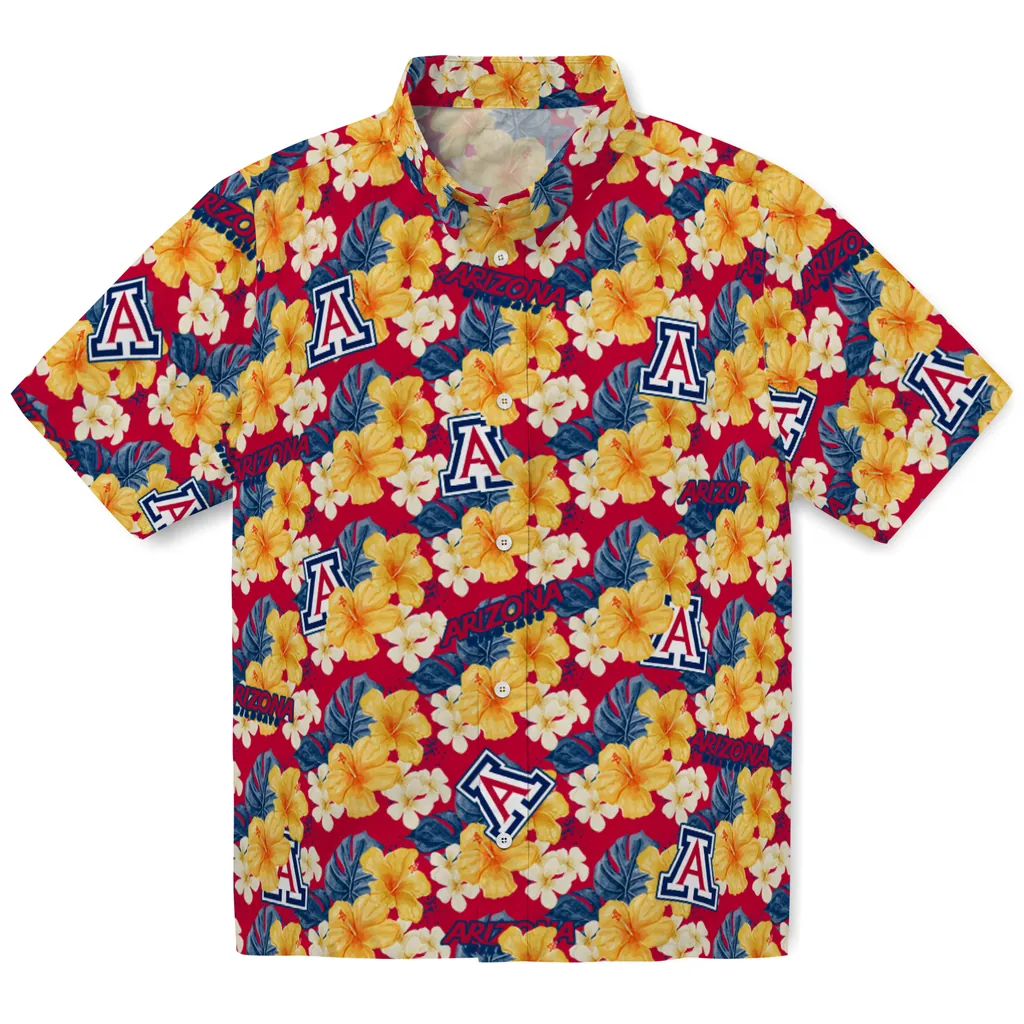 Arizona Wildcats Hawaiian Shirt - Hibiscus Tropics arizona wildcats hibiscus tropics red yellow hawaiian shirts best selling