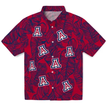 arizona wildcats leaf outline red hawaiian shirts best selling