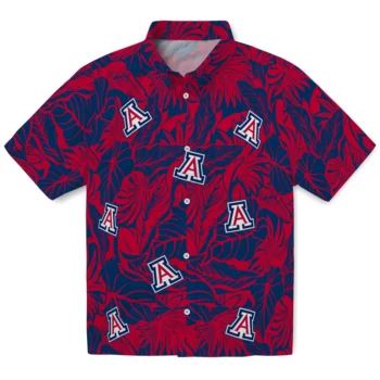 arizona wildcats monstera layer red hawaiian shirts best selling