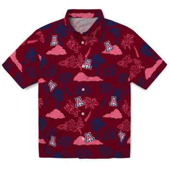 arizona wildcats palm and clouds red hawaiian shirts best selling