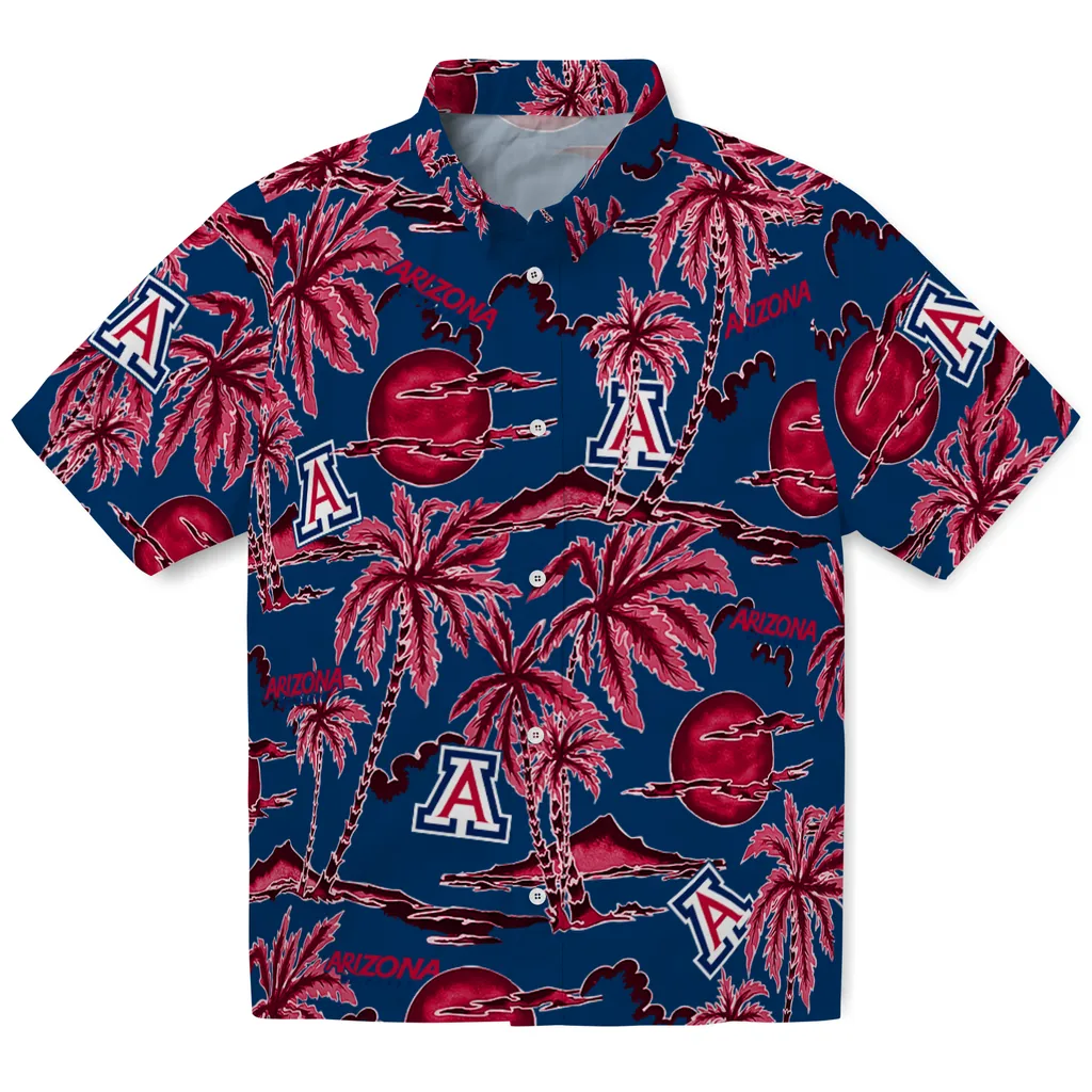 Arizona Wildcats Hawaiian Shirt - Palm Sunset arizona wildcats palm sunset hawaiian shirts best selling