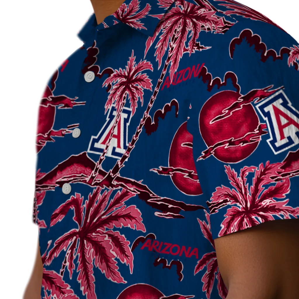 Arizona Wildcats Hawaiian Shirt - Palm Sunset arizona wildcats palm sunset hawaiian shirts trendy