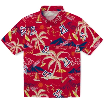 arizona wildcats palm tree island red hawaiian shirts best selling