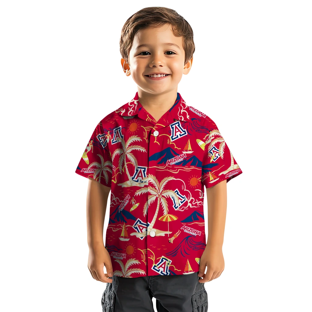 Arizona Wildcats Hawaiian Shirt - Palm Tree Island arizona wildcats palm tree island red hawaiian shirts top rated