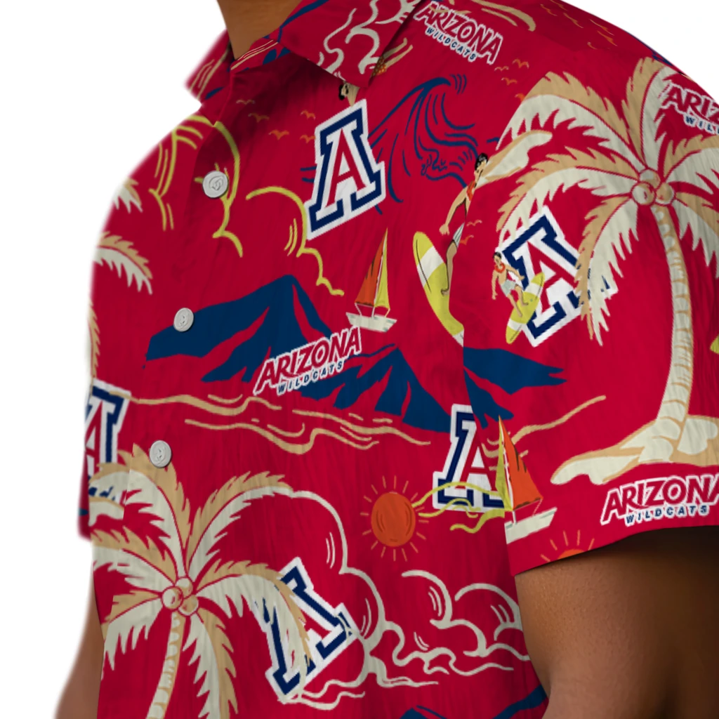 Arizona Wildcats Hawaiian Shirt - Palm Tree Island arizona wildcats palm tree island red hawaiian shirts trendy
