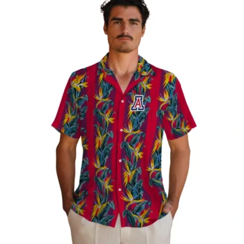 arizona wildcats paradise vines red hawaiian shirts fashion forward