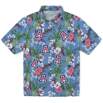 arizona wildcats pineapple bouquet best sky blue hawaiian shirts best selling