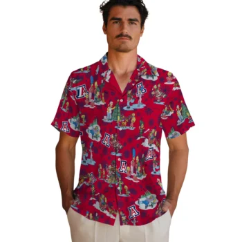 arizona wildcats simpsons christmas red hawaiian shirts fashion forward