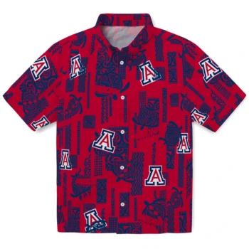 arizona wildcats turtle lines red hawaiian shirts best selling