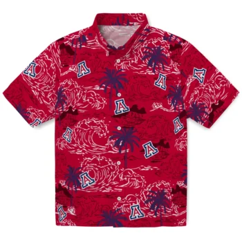 arizona wildcats wave palm red hawaiian shirts best selling