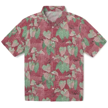 arkansas razorbacks anthurium overlay red hawaiian shirts best selling