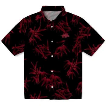 arkansas razorbacks bamboo branches red black hawaiian shirts best selling