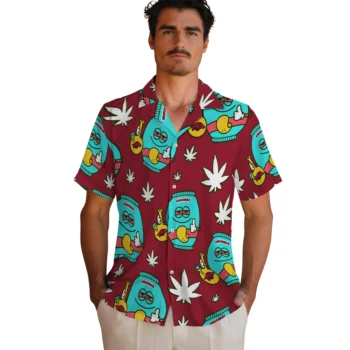 arkansas razorbacks bong smile red hawaiian shirts fashion forward