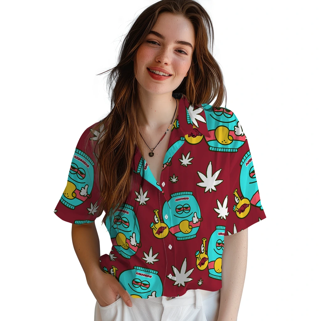 Arkansas Razorbacks Hawaiian Shirt - Chill Vibe arkansas razorbacks bong smile red hawaiian shirts latest model