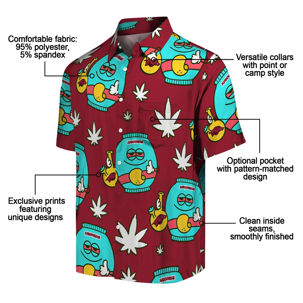 Arkansas Razorbacks Hawaiian Shirt - Chill Vibe arkansas razorbacks bong smile red hawaiian shirts new arrival