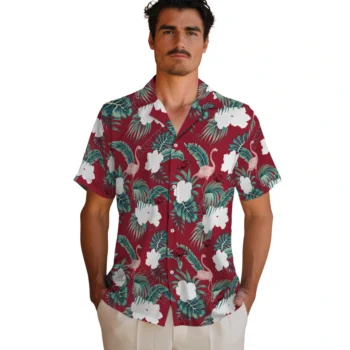 arkansas razorbacks flamingo palms red hawaiian shirts fashion forward