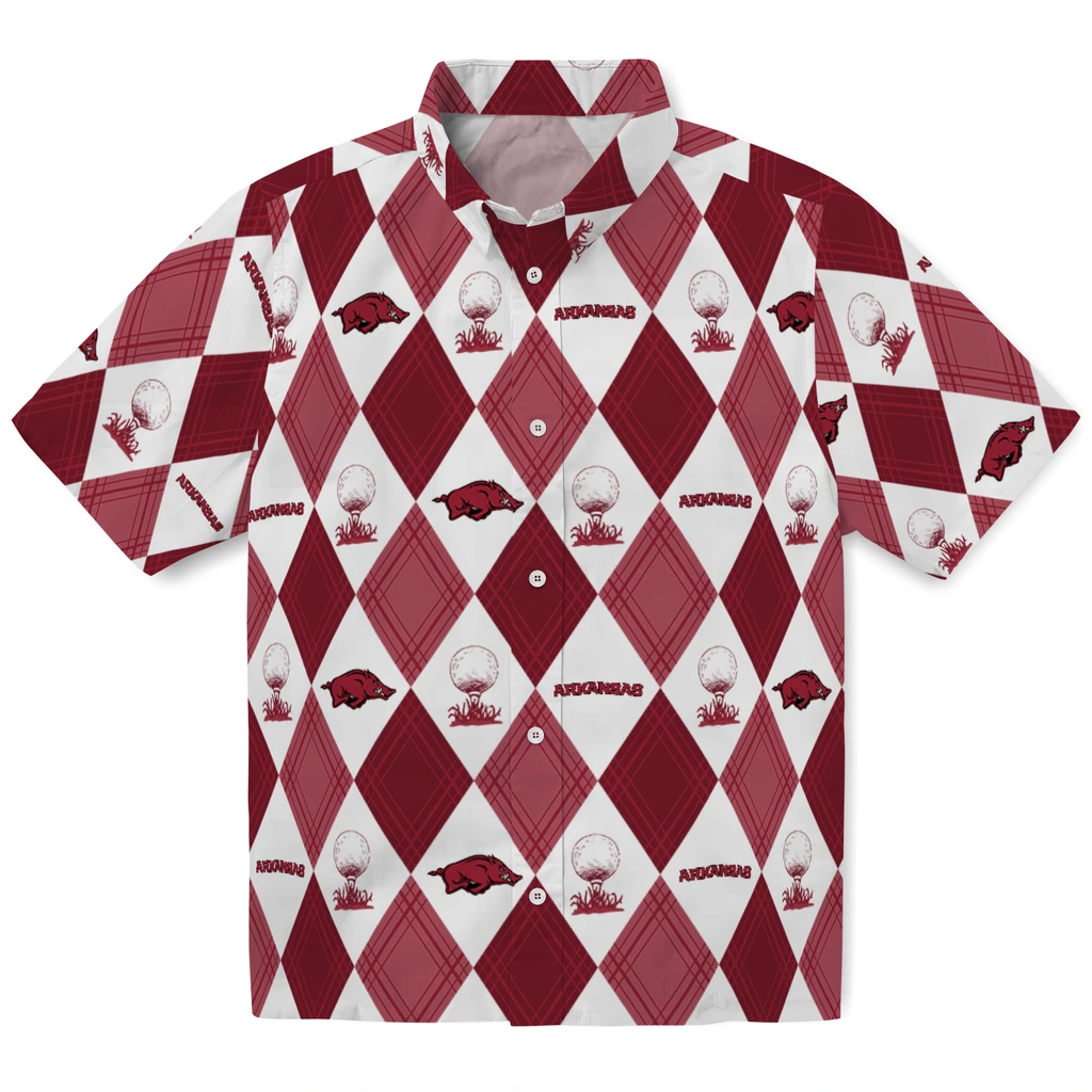 Arkansas Razorbacks Hawaiian Shirt - Golfing Plaid arkansas razorbacks balloon plaid red hawaiian shirts best selling