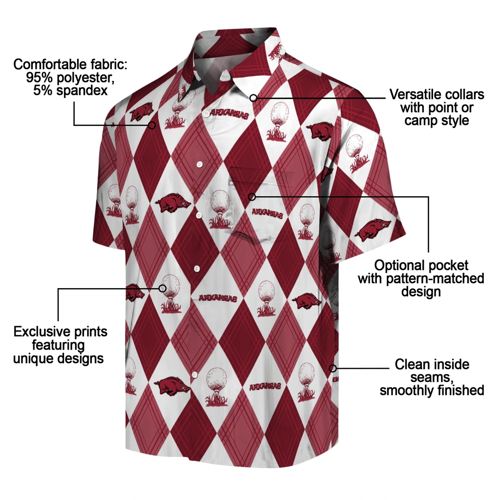 Arkansas Razorbacks Hawaiian Shirt - Golfing Plaid arkansas razorbacks balloon plaid red hawaiian shirts new arrival