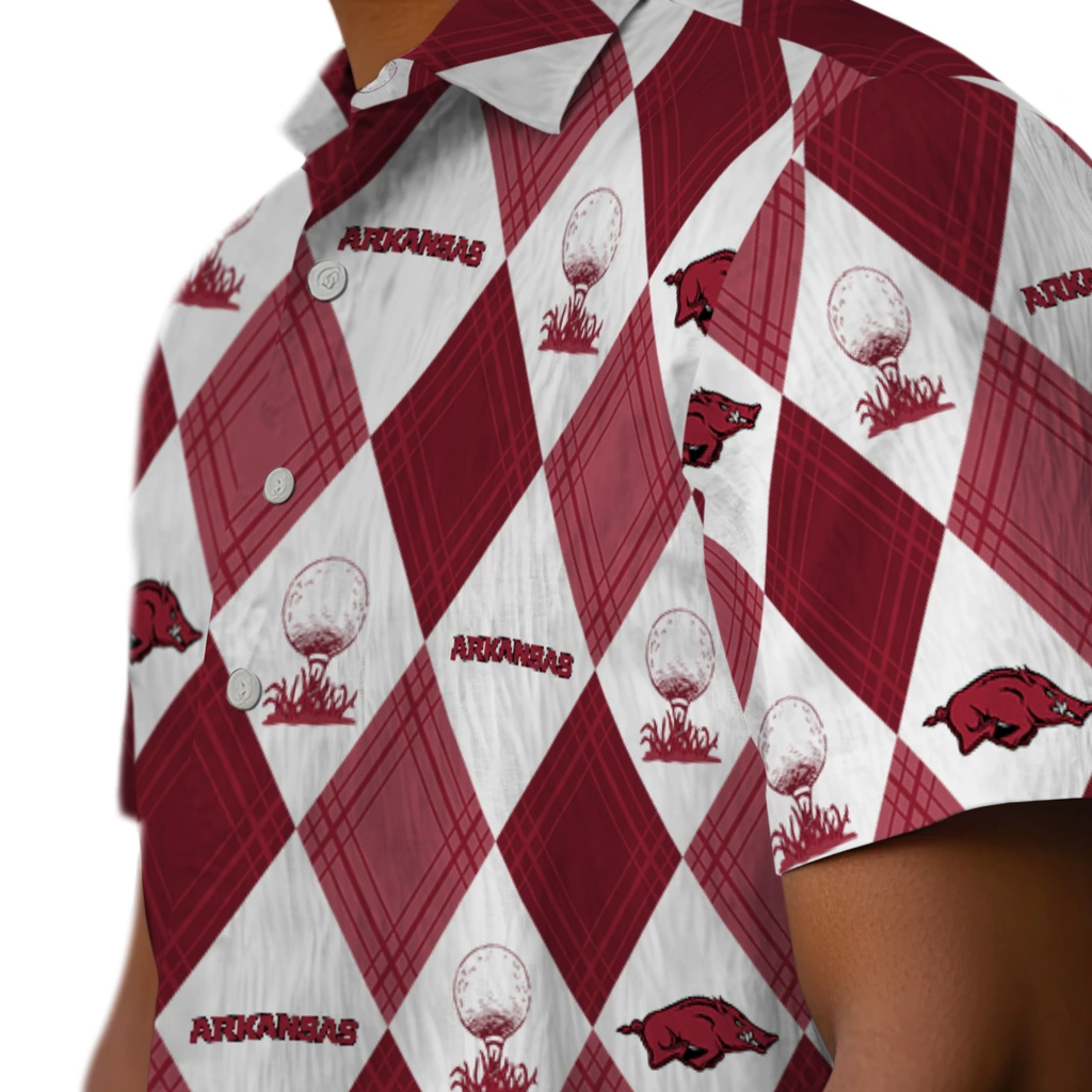 Arkansas Razorbacks Hawaiian Shirt - Golfing Plaid arkansas razorbacks balloon plaid red hawaiian shirts trendy