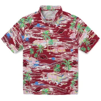 arkansas razorbacks flamingo retreat red hawaiian shirts best selling