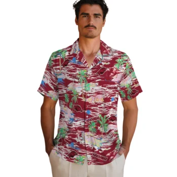 arkansas razorbacks flamingo retreat red hawaiian shirts fashion forward