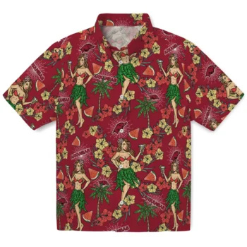 arkansas razorbacks hawaiian girls design red hawaiian shirts best selling