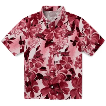 arkansas razorbacks hibiscus arrangement red hawaiian shirts best selling