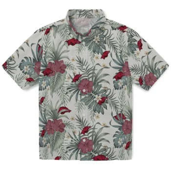 arkansas razorbacks hibiscus designs beige hawaiian shirts best selling