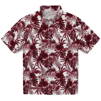 arkansas razorbacks hibiscus exotic red hawaiian shirts best selling