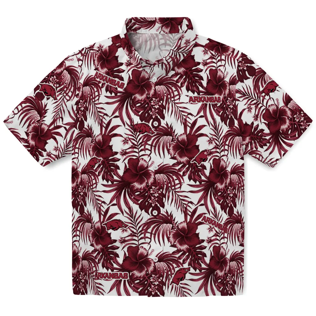 Arkansas Razorbacks Hawaiian Shirt - Hibiscus Exotic arkansas razorbacks hibiscus exotic red hawaiian shirts best selling