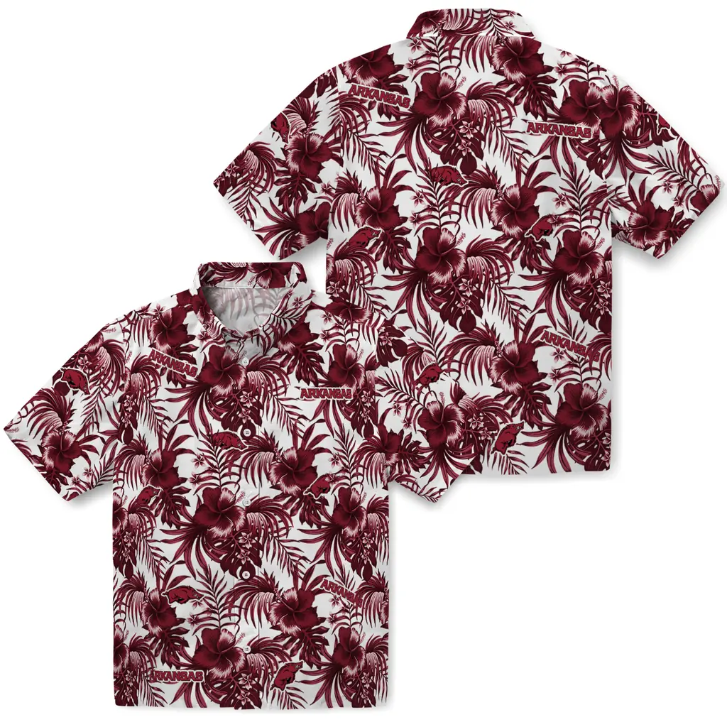Arkansas Razorbacks Hawaiian Shirt - Hibiscus Exotic arkansas razorbacks hibiscus exotic red hawaiian shirts high quality