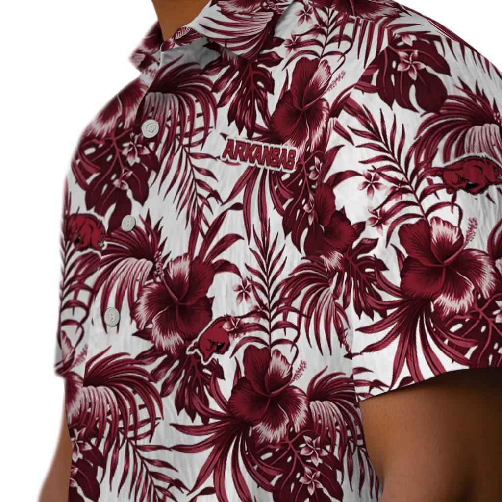 Arkansas Razorbacks Hawaiian Shirt - Hibiscus Exotic arkansas razorbacks hibiscus exotic red hawaiian shirts trendy