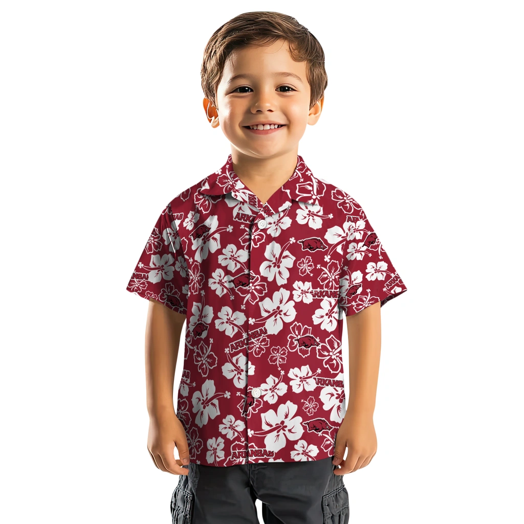 Arkansas Razorbacks Hawaiian Shirt - Hibiscus Flower Design arkansas razorbacks hibiscus bloom red hawaiian shirts top rated