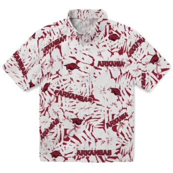 arkansas razorbacks hibiscus overlay hawaiian shirts best selling